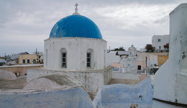 Le village de Megalochori à Santorin