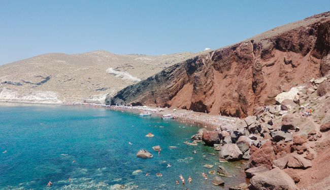 Red Beach, la plage rouge de Santorin