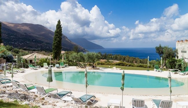 Vue de l'hôtel la Tavernetta à Scopello